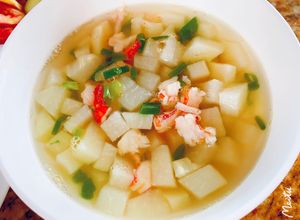 Hình của món Canh su hào tôm tươi.