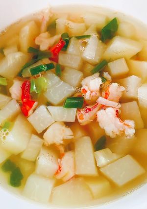 Hình của món Canh su hào tôm tươi.