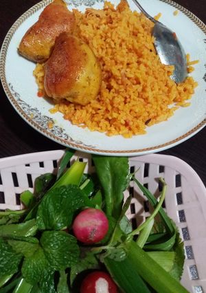 عکسی از دستور دمی گوجه با مرغ سرخ شده