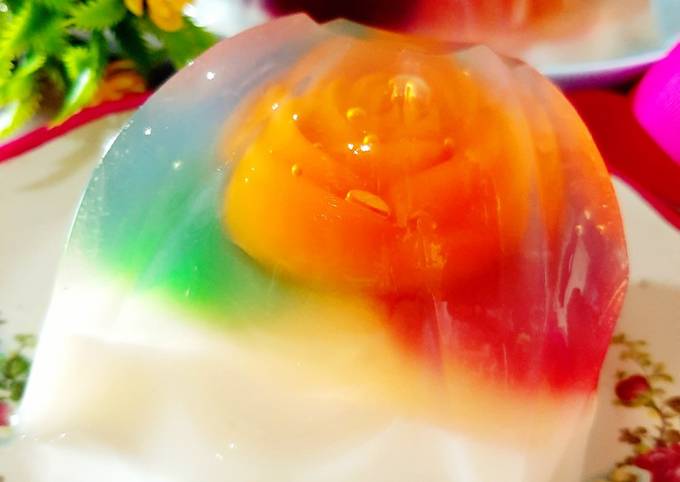 Resep Puding Kaca Mawar Warna Warni Resep Puding Kaca Mawar Warna Warni