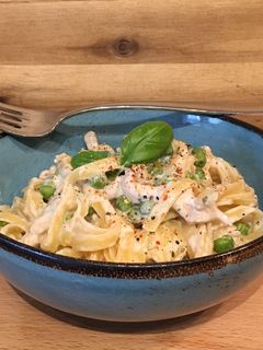 One-Pot-Tagliatelle mit Schnitzelstreifen Rezepthauptbild