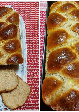 Fonott kalács teljes kiőrlésű liszttel recept fotója
