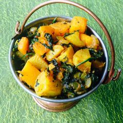 A picture of Potato, Spinach and Squash fry.