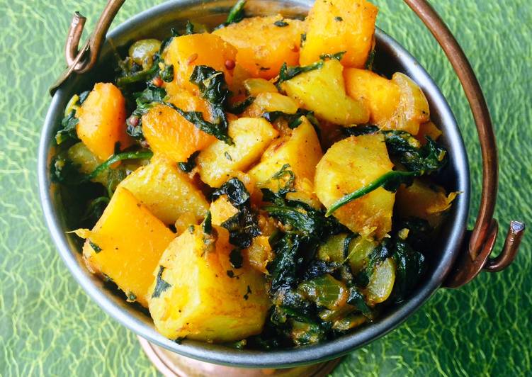 Get Breakfast of Potato, Spinach and Squash fry