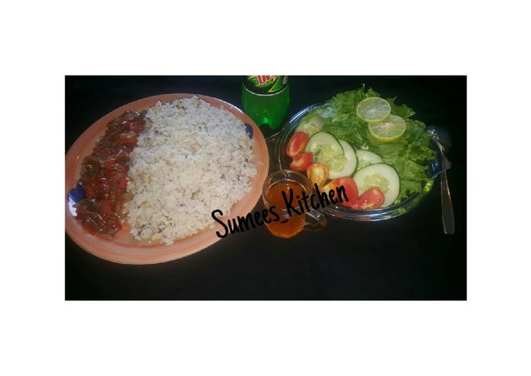 Easiest Way to Prepare Rice&amp;beans serve with lettuce