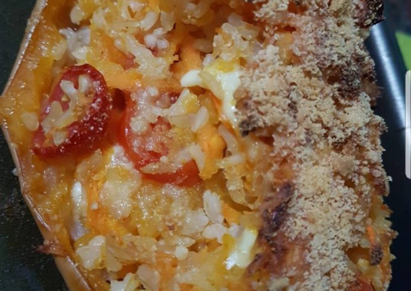 Calabaza rellena al horno