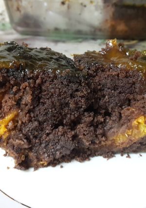 Una foto de Tarta de chocolate y albaricoques