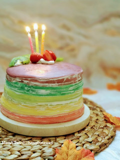 Foto resep Rainbow Crepes Cake