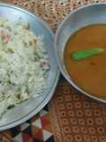 Spicy salan with vegetable rice