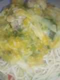 Pasta con pollo al repollo