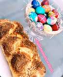 Trenza de Pascua 🐣 con chocolate y mermelada 🍫🍓