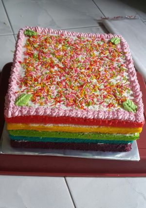 Foto resep Rainbow cake kukus ny liem