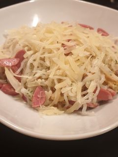 Una foto de Casi-pasta a la fit-carbonara