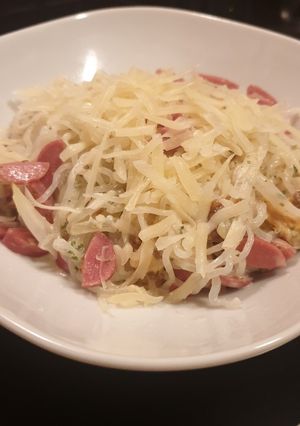 Una foto de Casi-pasta a la fit-carbonara