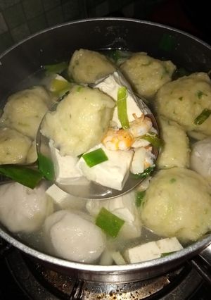 Foto resep Sup bakso udang tahu