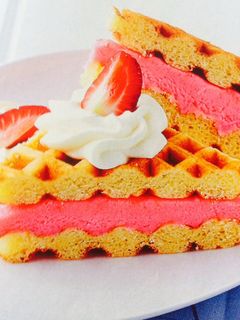 Una foto de Waffles con Helado