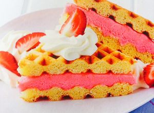 Una foto de Waffles con Helado