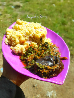A picture of Couscous with Vegetable soup.