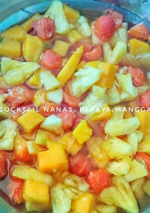Foto resep Cocktail Nanas,pepaya&mangga