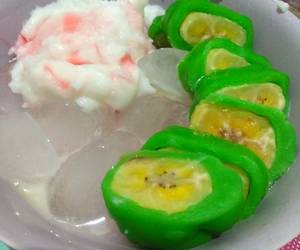 Siap Saji Es pisang ijo Ala Warung
