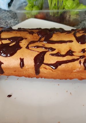 Una foto de • Budín de vainilla y chocolate 🍫 •