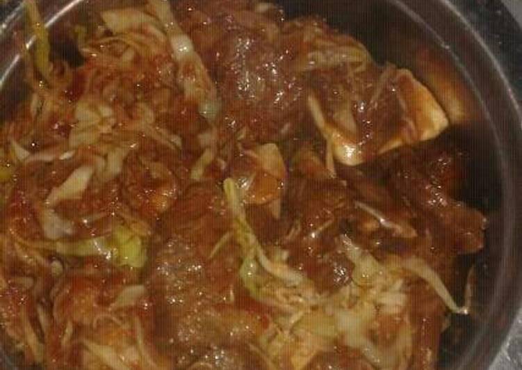 Beef stew and cabbage