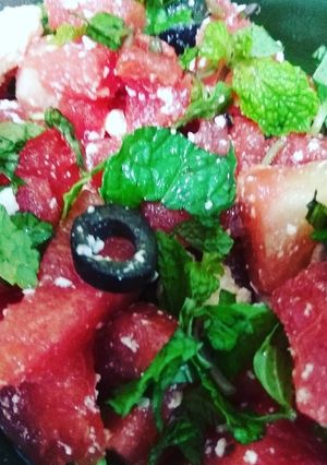 A picture of Water melon Salad.