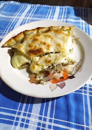 Una foto de Tarta de cebolla y mozzarella