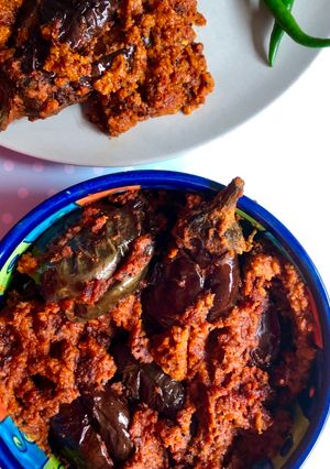 A picture of Stuffed brinjal | ennegayi recipe.