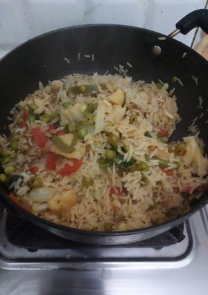 A picture of Mix vegetables pulao.