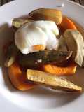 Boniato y calabaza al horno con huevo escalfado 🎃🍠🥚