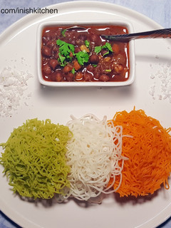 A picture of Tricolour RICE NOODLES or IDIYAPPAM.