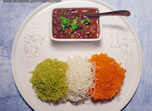 A picture of Tricolour RICE NOODLES or IDIYAPPAM.