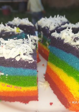 Foto resep Rainbow cake kukus