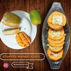 A picture of Stuffed mango kulfi.
