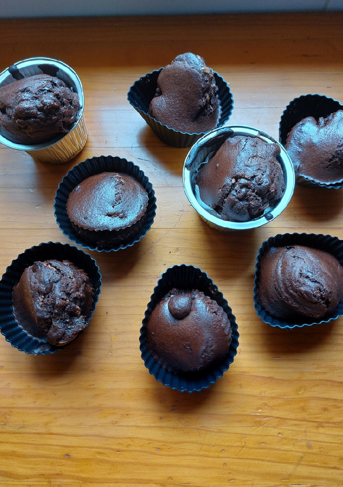Una foto de Muffins de chocolate en airfryer