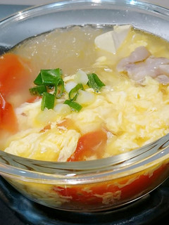 番茄豆腐蛋花湯冬粉(雞湯版) 的食譜成品照片