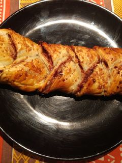 Una foto de Trenza de chocolate, plátano y nueces