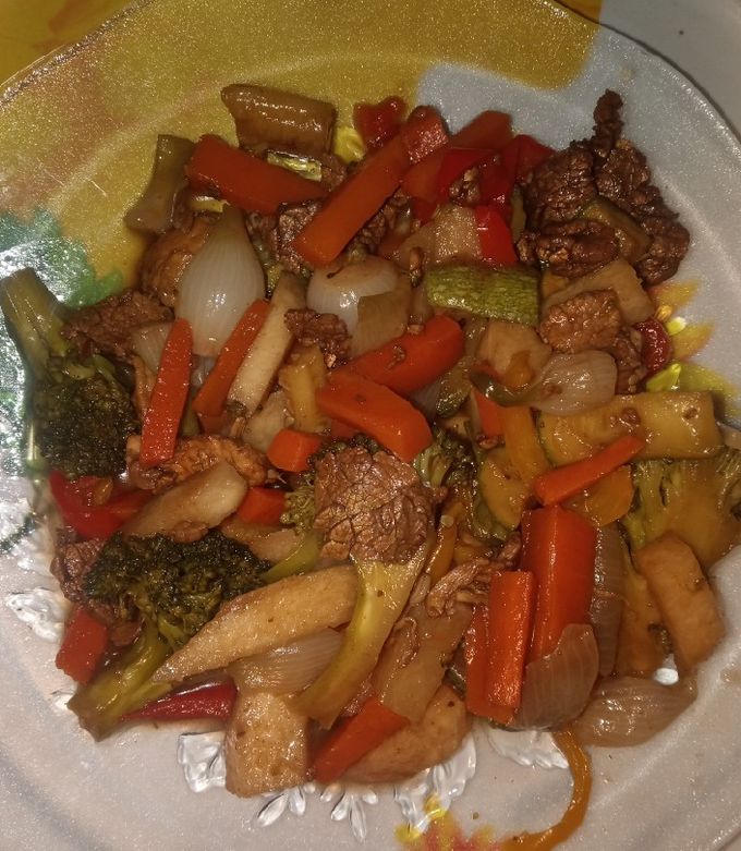 Una foto de Verduras con carne estilo china