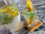 Orange mint infused water