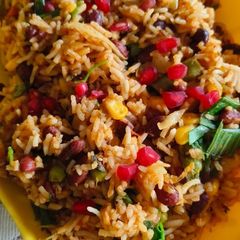 A picture of Mexican rice.
