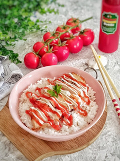 Foto resep Butter Chicken Rice with Mayo & Tomato Sauce🍅