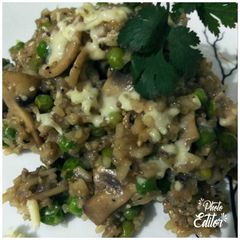 Bajra Risotto with Mushroom Matter A picture of Bajra Risotto with Mushroom Matter.