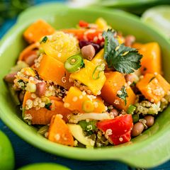 A picture of Roasted vegetables and beans salad.