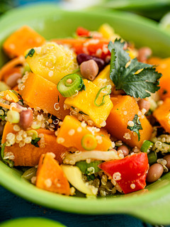 A picture of Roasted vegetables and beans salad.