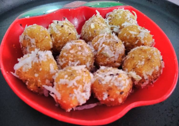 Recipe: Yummy Mango Coconut laddu