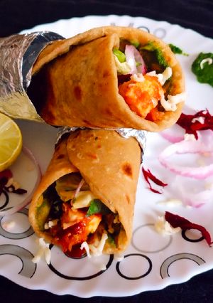 A picture of Paneer Kathi Rolls.