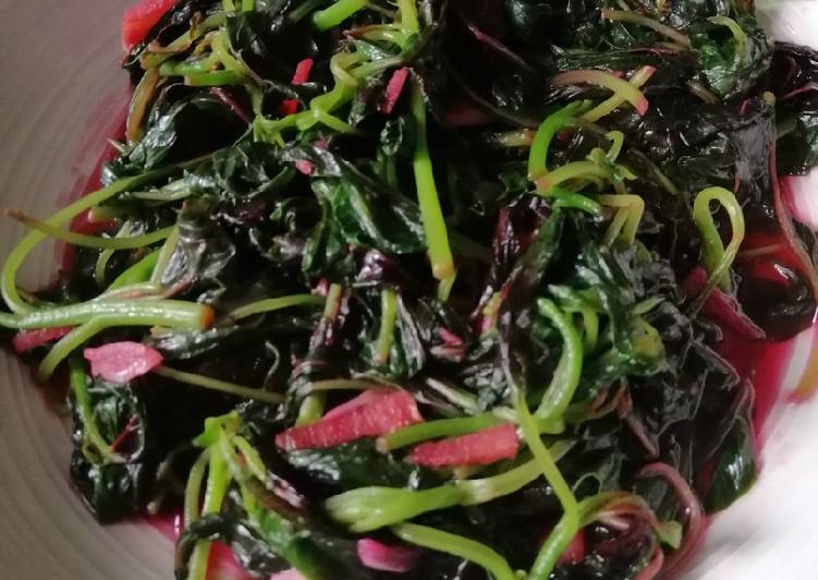 Simple Way to Prepare Perfect Stir fry Red Spinach