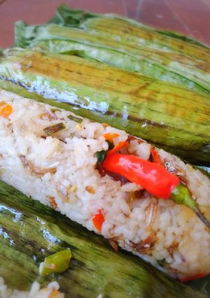 Foto resep Nasi Bakar Teri Pedas (sangat simple)