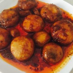 A picture of Achari mushrooms.